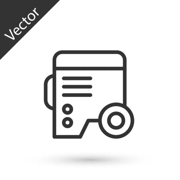 Línea Gris Icono Generador Eléctrico Energía Portátil Aislado Sobre Fondo — Vector de stock