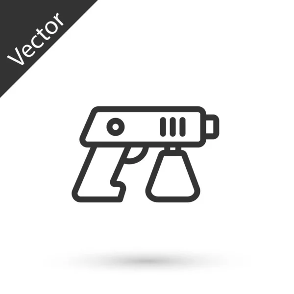 Línea Gris Icono Pistola Pintura Aislada Sobre Fondo Blanco Vector — Vector de stock