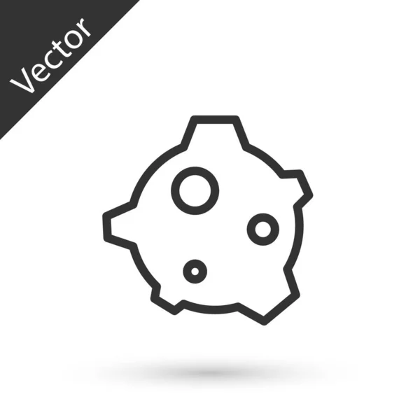 Grey Line Asteroid Icon Isolated White Background Vector — Stock Vector
