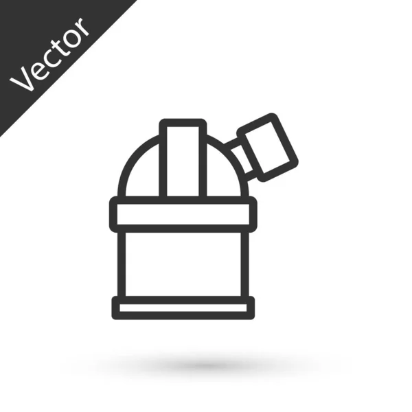 그레이 천문대 아이콘은 배경에 분리되어 망원경 천문대 Vector — 스톡 벡터