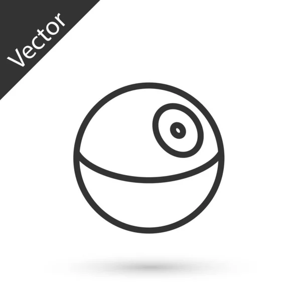 Icono Planeta Línea Gris Aislado Sobre Fondo Blanco Vector — Vector de stock