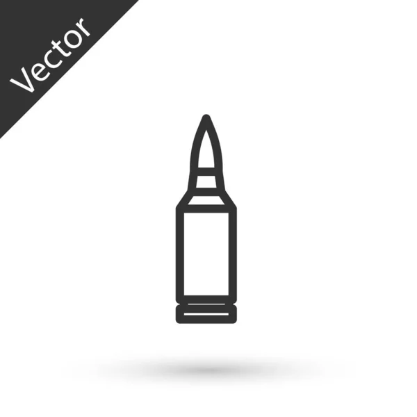 Grey Line Bullet Icon Isolated White Background Vector — Stock Vector