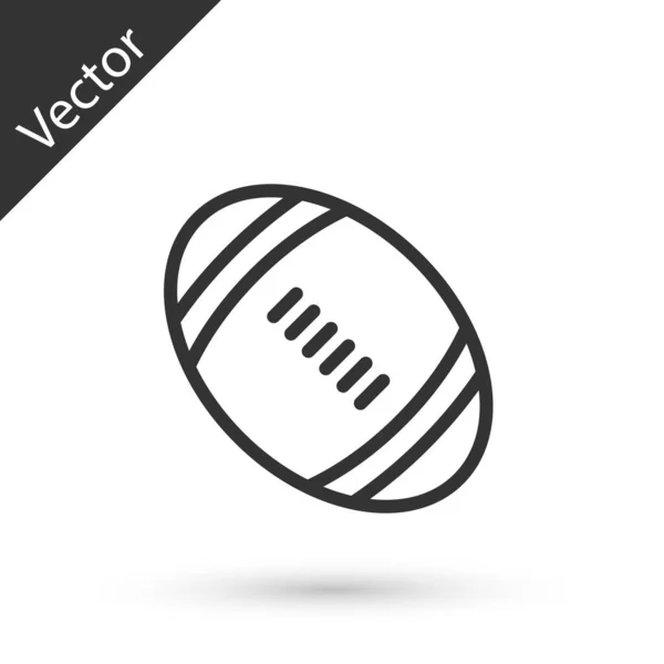 Grey Line American Football Ball Icon Isolated White Background Rugby — Stock Vector