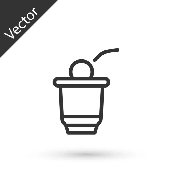 Línea Gris Beer Pong Icono Del Juego Aislado Sobre Fondo — Vector de stock