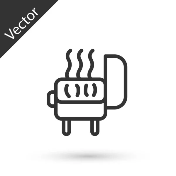 Gris Línea Barbacoa Parrilla Icono Aislado Sobre Fondo Blanco Fiesta — Vector de stock