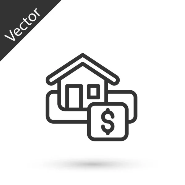 Línea Gris Signo Colgante Con Texto Icono Venta Aislado Sobre — Vector de stock