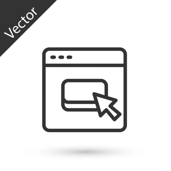 Línea Gris Icono Archivos Del Navegador Aislado Sobre Fondo Blanco — Vector de stock