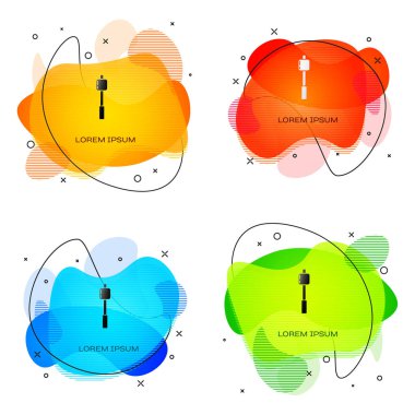 Çubuk simgesinde siyah lokum beyaz arkaplanda izole edilmiş. Sıvı şekilli soyut pankart. Vektör İllüstrasyonu.