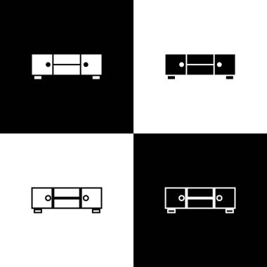 Siyah beyaz arkaplanda sandık simgesini ayır. Vektör.