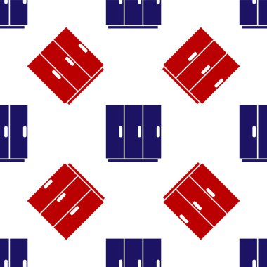 Mavi ve kırmızı Gardırop ikonu beyaz arka planda kusursuz desen izole etti. Vektör.