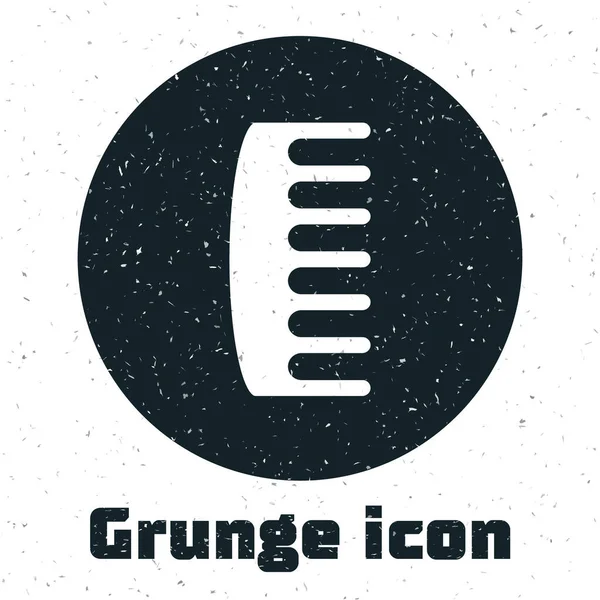 Grunge Hairbrush Ikon Isolerad Vit Bakgrund Kamma Frisyren Frisörsymbol Monokrom — Stock vektor