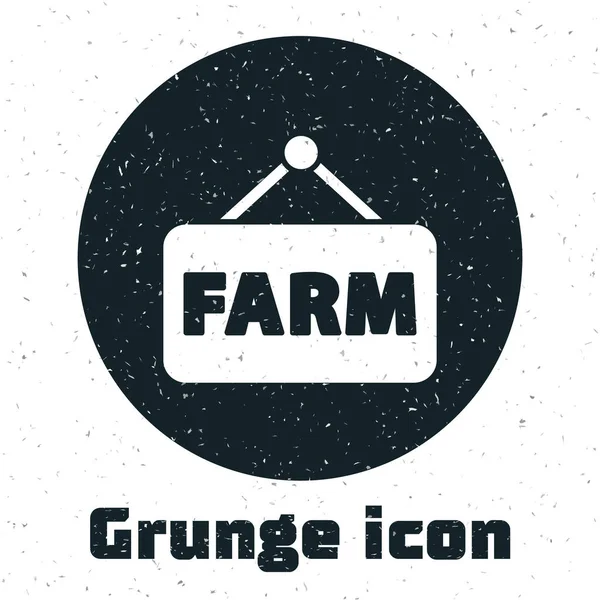 Grunge Signboard Mit Text Farm Symbol Isoliert Auf Weißem Hintergrund — Stockvektor