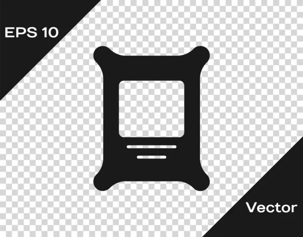 Schwarze Düngemitteltasche Symbol Isoliert Auf Transparentem Hintergrund Vektor — Stockvektor