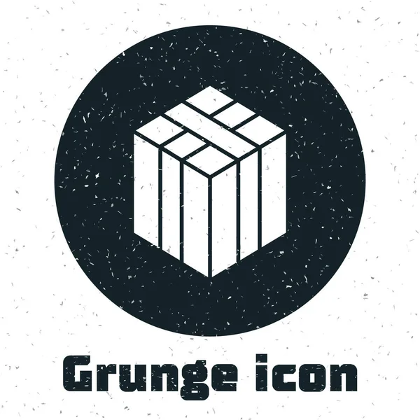 Grunge Bale Sena Ikona Izolované Bílém Pozadí Černobílý Vinobraní Vektor — Stockový vektor