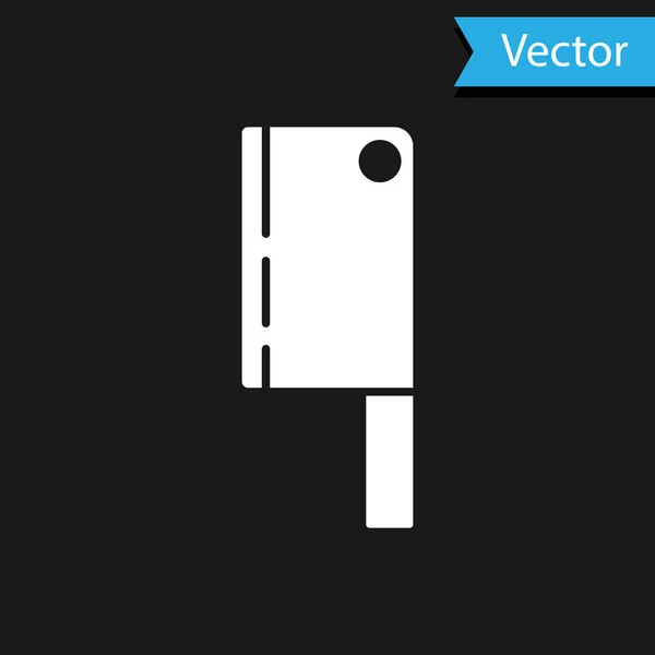 Helikopterikon Hvitt Kjøtt Isolert Svart Bakgrunn Kjøkkenkniv Mot Kjøtt Slakterkniv – stockvektor