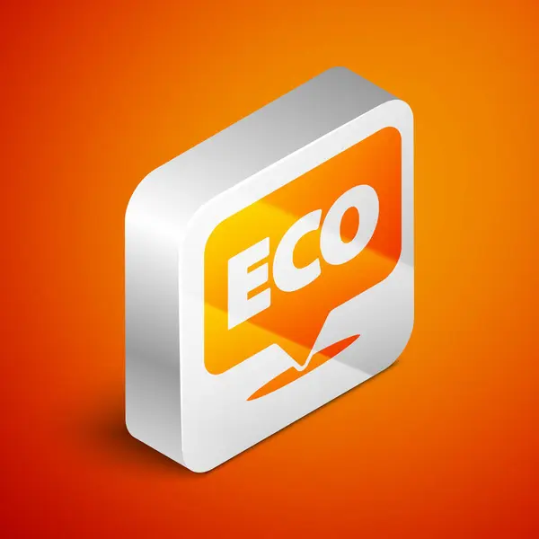 Bannière Isométrique Étiquette Étiquette Logo Pour Éco Vert Icône Nourriture — Image vectorielle