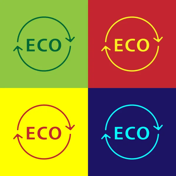 Pop Art Bannière Étiquette Étiquette Logo Pour Éco Vert Icône — Image vectorielle