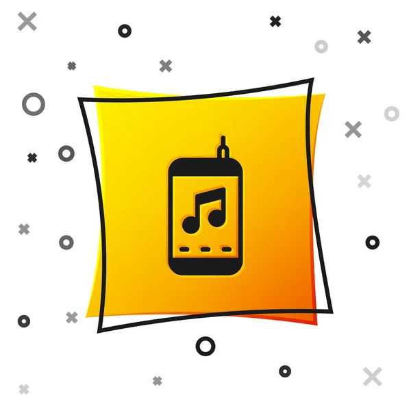 Μαύρο Εικονίδιο Αναπαραγωγής Μουσικής Απομονωμένο Λευκό Φόντο Φορητή Συσκευή Μουσικής — Διανυσματικό Αρχείο