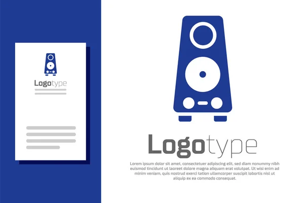 Blue Stereo Luidspreker Pictogram Geïsoleerd Witte Achtergrond Geluidssysteemluidsprekers Muziek Icoon — Stockvector