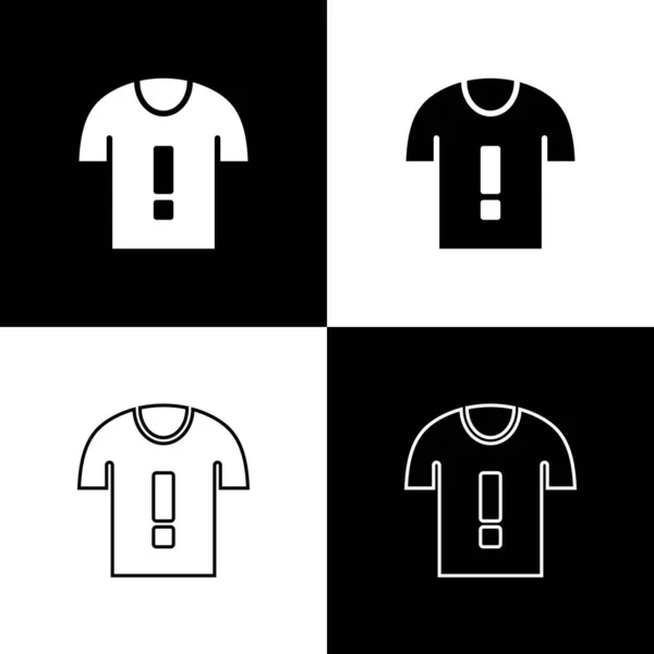 黒と白の背景に隔離されたTシャツの抗議アイコンを設定します ベクトル — ストックベクタ