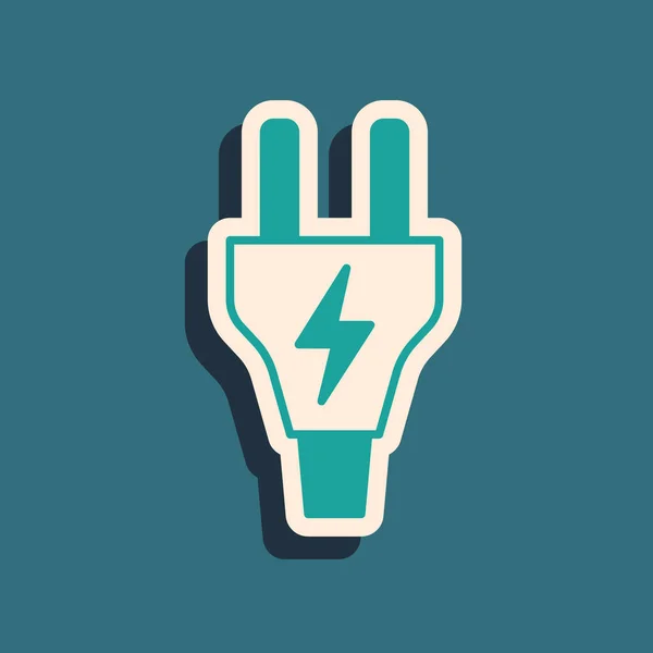 Green Electric Plug Symbol Isoliert Auf Grünem Hintergrund Konzept Der — Stockvektor