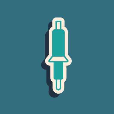 Yeşil lehim sembolü yeşil arkaplanda izole edildi. Uzun gölge tarzı. Vektör