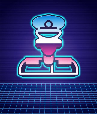 Retro stil Pilot simgesi gelecekten izole edilmiş manzara arkaplanı. 80 'lerin moda partisi. Vektör