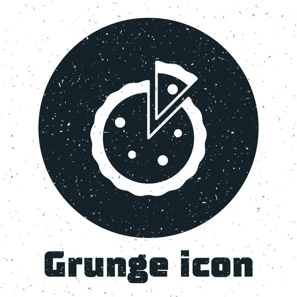 Grunge Hausgemachte Kuchen Ikone Isoliert Auf Weißem Hintergrund Monochrome Vintage — Stockvektor