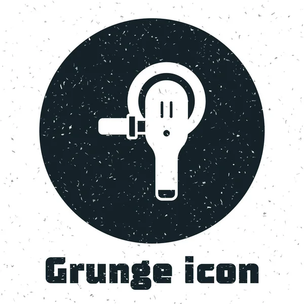 Grunge Ángulo Molinillo Icono Aislado Sobre Fondo Blanco Dibujo Vintage — Vector de stock