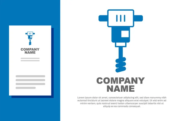 Azul Eléctrico Mano Hormigonera Icono Aislado Sobre Fondo Blanco Mezclador — Vector de stock