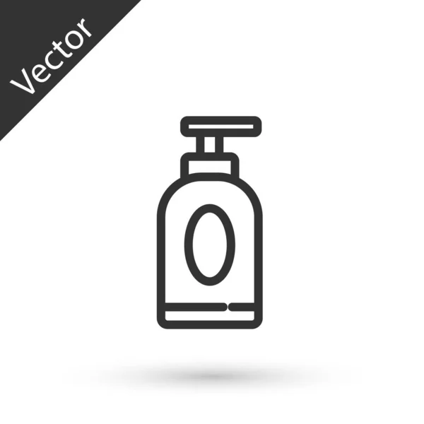 Ligne Grise Icône Tube Cosmétique Crème Lotion Isolé Sur Fond — Image vectorielle