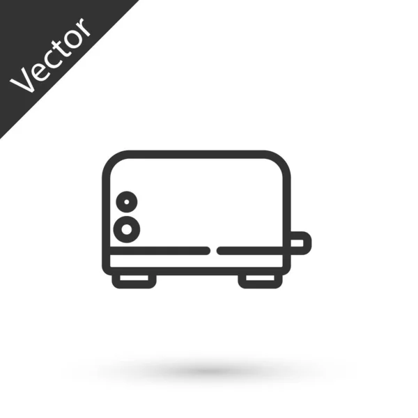 Szürke Vonal Kenyérpirító Ikon Elszigetelt Fehér Alapon Vektor — Stock Vector
