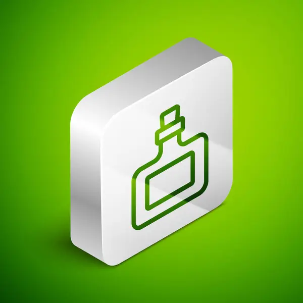 Isometrische Lijn Sauce Fles Pictogram Geïsoleerd Groene Achtergrond Ketchup Mosterd — Stockvector