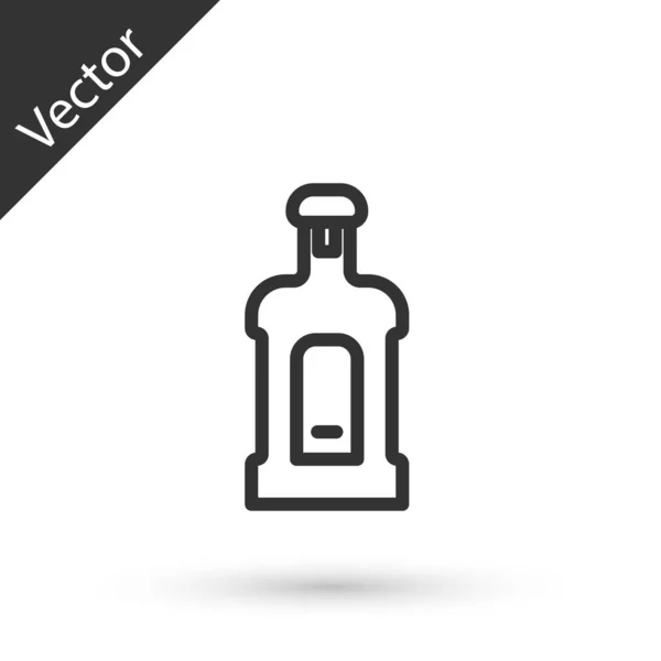 Icono Línea Gris Orujo Aislado Sobre Fondo Blanco Vector — Archivo Imágenes Vectoriales