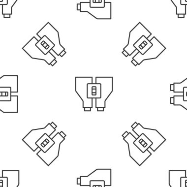 Gri çizgi Dürbün simgesi beyaz arkaplandaki kusursuz deseni izole etti. Yazılım işareti bul. Casus ekipman sembolü. Vektör