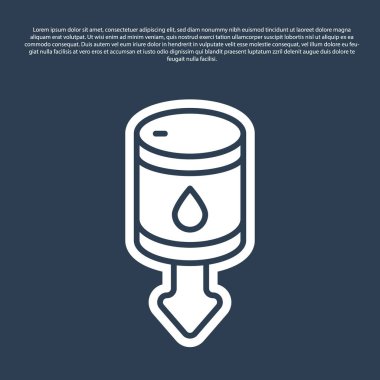 Mavi hat mavi arka planda, ham petrol fiyatlarındaki ikon düşüşü. Petrol endüstrisi krizi konsepti. Vektör