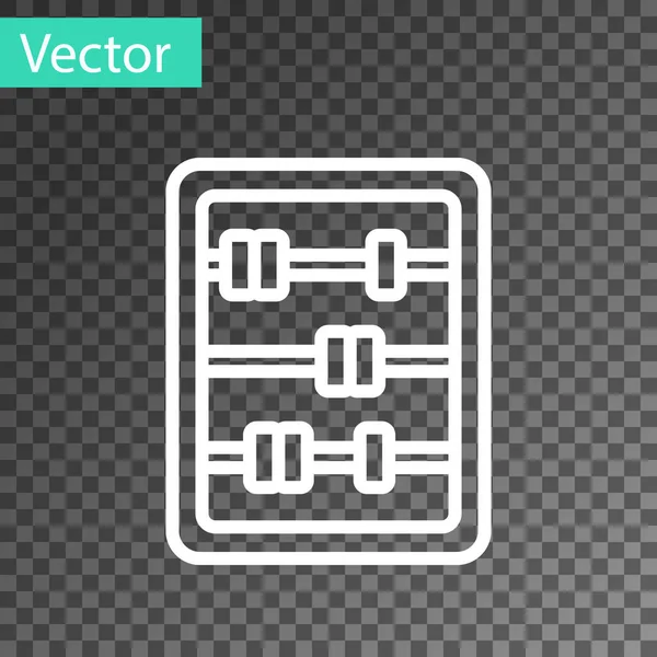 Weiße Linie Abacus Symbol Isoliert Auf Transparentem Hintergrund Traditioneller Zählrahmen — Stockvektor