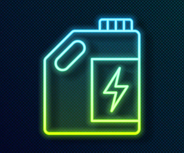 Leuchtende Leuchtschrift Eco Kraftstoffkanister Symbol Isoliert Auf Schwarzem Hintergrund Öko — Stockvektor