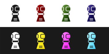 Siyah beyaz arka planda beysbol topu ikonlu ödül kupası belirleyin. Galibiyet ödülü sembolü. Şampiyonluk ya da yarışma kupası. Spor başarısı. Vektör