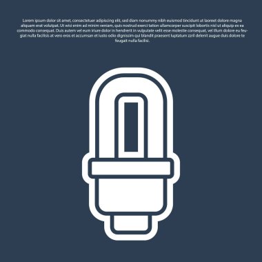 Mavi çizgi LED ampul simgesi mavi arkaplanda izole edildi. Ekonomik LED ışıklı ampul. Enerji lambasını sakla. Vektör