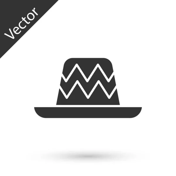 Gris Tradicional Sombrero Mexicano Icono Aislado Sobre Fondo Blanco Vector — Archivo Imágenes Vectoriales