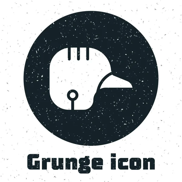 Icono Del Casco Grunge Baseball Aislado Sobre Fondo Blanco Dibujo — Vector de stock