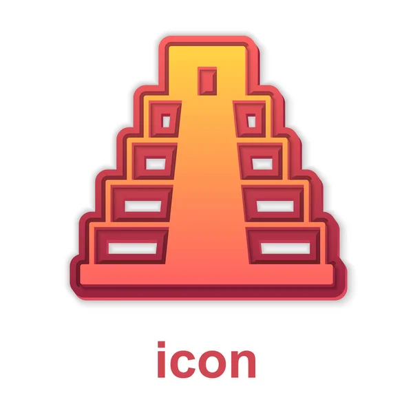 Oro Chichén Itzá Icono Maya Aislado Sobre Fondo Blanco Antigua — Vector de stock