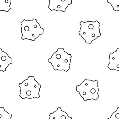 Gri çizgi göktaşı ikonu beyaz arka planda izole edilmiş kusursuz desen. Vektör