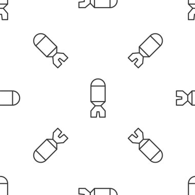 Füze ikonlu gri çizgi roket fırlatıcı beyaz arka planda izole edilmiş kusursuz desen. Vektör