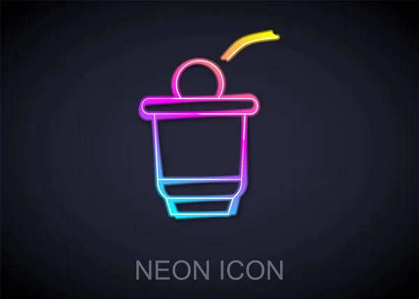 Świecące Neon Linii Beer Pong Gry Ikona Izolowane Czarnym Tle — Wektor stockowy