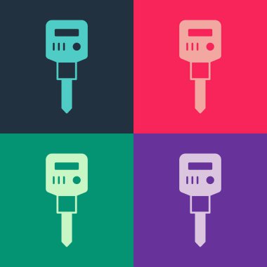 Pop Art İnşaat matkap ikonu renk arkaplanında izole edilmiş. Vektör