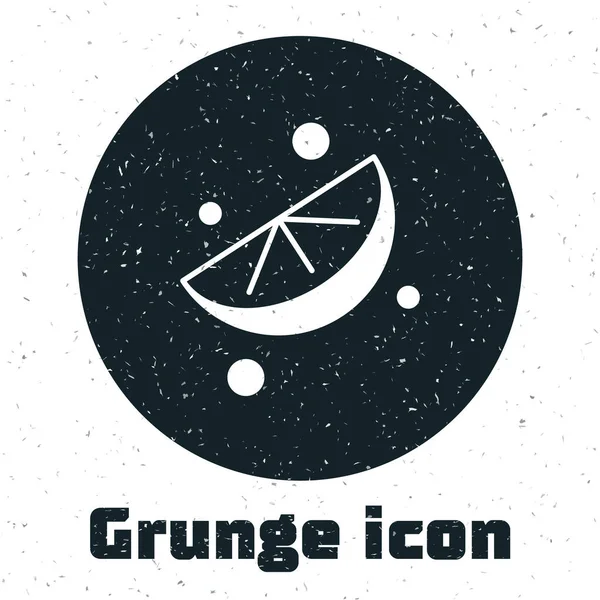 Grunge Icône Lime Tranchée Isolée Sur Fond Blanc Dessin Vintage — Image vectorielle