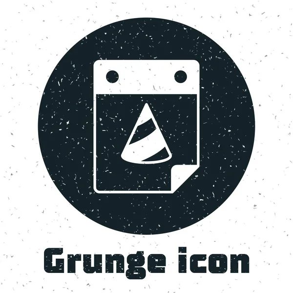 Icono Fiesta Del Calendario Grunge Aislado Sobre Fondo Blanco Evento — Vector de stock