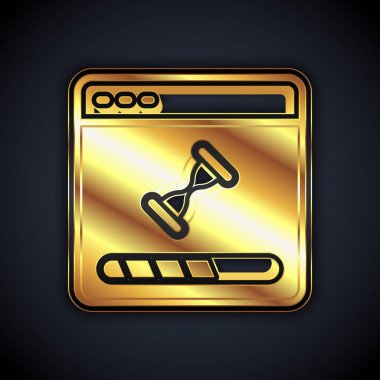 Siyah arkaplanda bir işlem çubuğu simgesi bulunan bir veri penceresi yükleniyor. Vektör